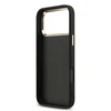 Guess PU Leather 4G Metal Logo Gold Frame dėklas skirtas Apple iPhone 17 Pro Max juodos spalvos