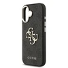 Guess PU Leather 4G Metal Logo Gold Frame dėklas skirtas Apple iPhone 17 juodos spalvos