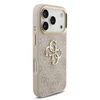 Guess PU Leather 4G Metal Logo Gold Frame dėklas skirtas Apple iPhone 17 Pro rožinės spalvos
