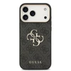 Guess PU Leather 4G Metal Logo Gold Frame dėklas skirtas Apple iPhone 17 Pro Max juodos spalvos