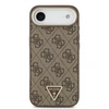 Guess PU Leather 4G Strass Triangle Logo Gold Frame MagSafe dėklas skirtas Apple iPhone Air rudos spalvos