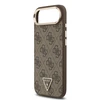 Guess PU Leather 4G Strass Triangle Logo Gold Frame MagSafe dėklas skirtas Apple iPhone Air rudos spalvos
