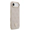 Guess PU Leather 4G Strass Triangle Logo Gold Frame MagSafe dėklas skirtas Apple iPhone Air rožinės spalvos