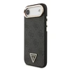 Guess PU Leather 4G Triangle Logo Gold Frame MagSafe dėklas skirtas Apple iPhone 17 Air juodos spalvos