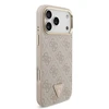 Guess PU Leather 4G Triangle Logo Gold Frame MagSafe dėklas skirtas Apple iPhone 17 Pro Max rožinės spalvos