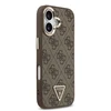 Guess PU Leather 4G Triangle Logo Gold Frame MagSafe dėklas skirtas Apple iPhone 17 rudos spalvos
