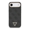 Guess PU Leather 4G Triangle Logo Gold Frame MagSafe dėklas skirtas Apple iPhone 17 Air juodos spalvos
