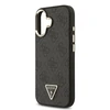 Guess PU Leather 4G Triangle Logo Gold Frame MagSafe dėklas skirtas Apple iPhone 17 juodos spalvos