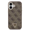 Guess PU Leather 4G Triangle Logo Gold Frame MagSafe dėklas skirtas Apple iPhone 17 rudos spalvos