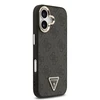 Guess PU Leather 4G Triangle Logo Gold Frame MagSafe dėklas skirtas Apple iPhone 17 juodos spalvos