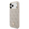 Guess PU Leather 4G Triangle Logo Gold Frame MagSafe dėklas skirtas Apple iPhone 17 Pro Max rožinės spalvos