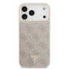 Guess PU Leather 4G Triangle Logo Gold Frame MagSafe dėklas skirtas Apple iPhone 17 Pro Max rožinės spalvos