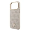 Guess PU Leather 4G Triangle Logo Gold Frame MagSafe dėklas skirtas Apple iPhone 17 Pro Max rožinės spalvos