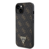 Guess 4G trikampio formos metalinis dėklas su logotipu iPhone 14/15/13 - juodas