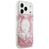 Dėklas Guess Resin Bottom Glitter MagSafe skirtas Apple iPhone 17 Pro rožinės spalvos