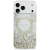 Dėklas Guess Resin Bottom Glitter MagSafe case for Apple iPhone 17 Pro Max auksinis