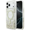 Dėklas Guess Resin Bottom Glitter MagSafe case for Apple iPhone 17 Pro Max auksinis