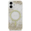 Original dėklas GUESS Resin Bottom Glitter MagSafe skirtas Apple iPhone 17 aukso spalvos