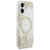 Original dėklas GUESS Resin Bottom Glitter MagSafe skirtas Apple iPhone 17 aukso spalvos