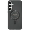 GUESS dėklas skirtas Samsung Galaxy S25 GUHMS25SPFTDTEK (Magnetic IML Rhinestones) juodos spalvos