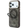 Guess Ring Stand 360 4G Classic Logo MagSafe dėklas, skirtas iPhone 18 Pro / 17 Pro, rudas