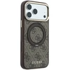 Guess Ring Stand 360 4G Classic Logo MagSafe dėklas, skirtas iPhone 18 Pro / 17 Pro, rudas