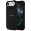 Guess Saffiano Classic Logo MagSafe dėklas skirtas Apple iPhone Air juodos spalvos