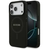 Guess Saffiano Classic Logo MagSafe dėklas skirtas Apple iPhone 17 Pro juodos spalvos