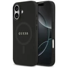 Guess Saffiano Classic Logo MagSafe dėklas skirtas Apple iPhone 17 juodos spalvos