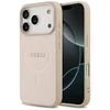 Guess Saffiano Classic Logo MagSafe dėklas skirtas Apple iPhone 17 Pro rožinės spalvos