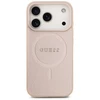 Guess Saffiano Classic Logo MagSafe dėklas skirtas Apple iPhone 17 Pro rožinės spalvos