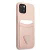 Apple iPhone 13 Mini Guess dėklas Saffianotriangle Logo Cardslot (GUHCP13SPSATPP) rožinės spalvos