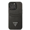 Dėklas Guess GUHCP13LPSATPK iPhone 13 Pro / 13 6,1" juoda/juodas hardcase SaffianoTriangle Logo Cardslot