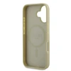 Guess Saffiano Peony Stamp MagSafe Apple iPhone 16 dėklas telefonui aukso spalvos