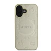 Guess Saffiano Peony Stamp MagSafe Apple iPhone 16 dėklas telefonui aukso spalvos