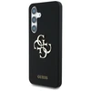 Dėklas Guess Silicone Big 4G Logo Bottom Script Samsung Galaxy S25 juodos spalvos