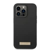 Apple iPhone 14 Pro Guess Dėklas silikoninis Logo Plate MagSafe juodos spalvos