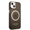 Dėklas GUESS GUHMP14MHTCMK IPHONE 14 PLUS / 15 PLUS 6.7 "Juodas / Juodas HARD CASE GOLD OUTLINE TRANSLUENT MAGSAFE