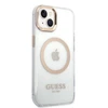 Dėklas GUESS GUHMP14MHTMD IPHONE 14 PLUS / 15 PLUS 6.7 "GOLD / GOLD HARD CASE METAL OUTLINE MAGSAFE
