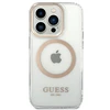 Apple iPhone 14 Pro Max Guess Dėklas Metal Outline Magsafe (GUHMP14XHTRMD) aukso spalvos