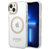 Apple iPhone 14 Guess Dėklas Metal Outline Magsafe (GUHMP14SHTRMD) aukso spalvos
