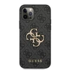 Dėklas Guess Apple iPhone 12/12 PU 4G Metal Logo Case Pilkas