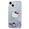 Apple iPhone 13 / 14 / 15 Hello Kitty dėklas Liquid Glitter Charms Kitty Head (HKHCP14SLIKHET) sidabrinės spalvos