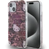 Apple iPhone 13 / 14 / 15 Hello Kitty dėklas IML Tags Graffiti (HKHCP15SHDGPTP) rožinės spalvos