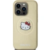 Apple iPhone 13 Pro Max Hello Kitty dėklas odinis Kitty Head MagSafe (HKHMP13XPGHCKD) aukso spalvos