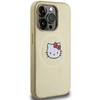 Apple iPhone 14 Pro Max Hello Kitty dėklas odinis Kitty Head MagSafe (HKHMP14XPGHCKD) aukso spalvos