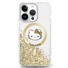 Hello Kitty HKHMP16LLGDIH Apple iPhone 16 Pro 6.3" dėklas telefonui aukso spalvos Liquid Glitter Fever MagSafe