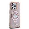 Apple iPhone 15 Pro Max Hello Kitty dėklas Ring Stand Glitter Electrop Logo MagSafe (HKHMP15XHRSGEP) rožinės spalvos