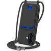 Dėklas Hurtel iPhone 17 TPU Case with Card Holder and Crossbody Lanyard - Juodas