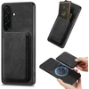 Dėklas Hurtel Samsung Galaxy S26 Case with Detachable Card Holder, MagSafe Compatible, Synthetic Leather – juodos spalvos
